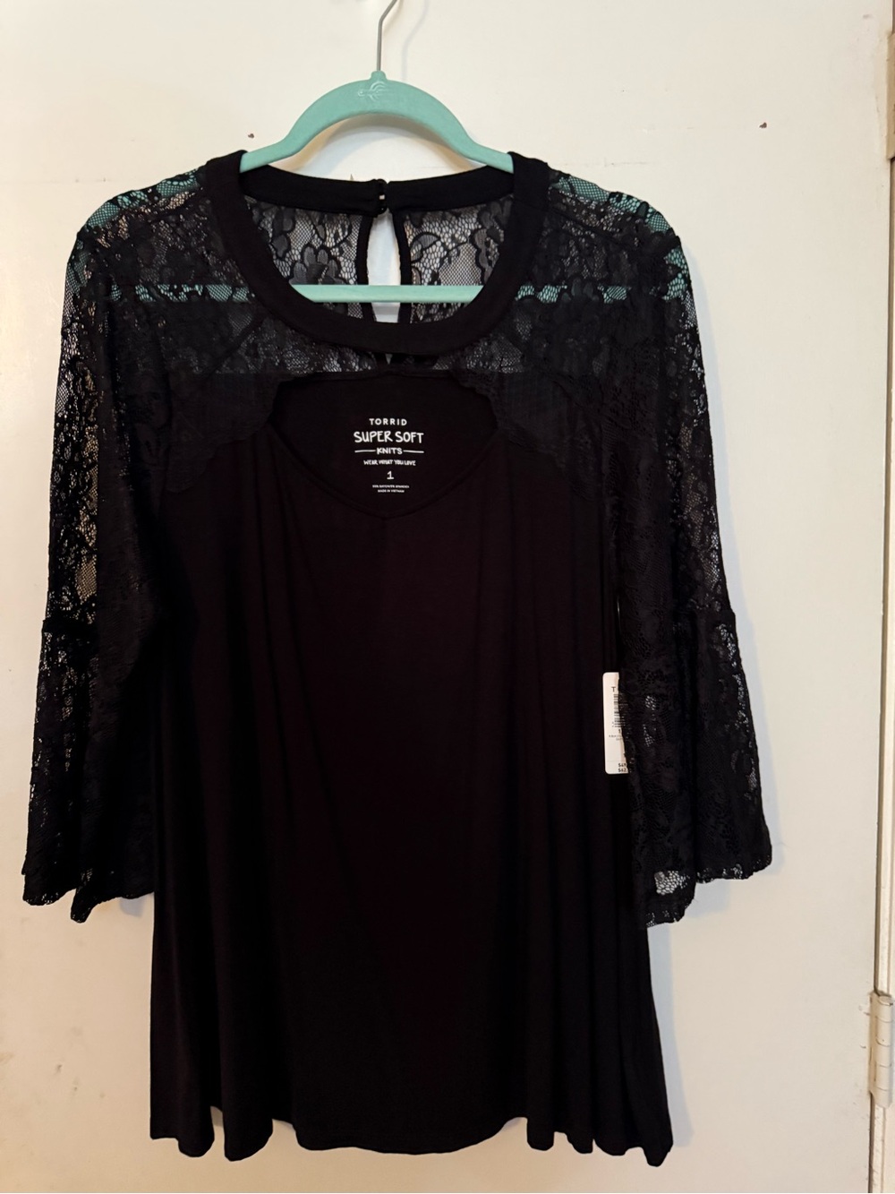torrid Black Lace Sleeve Knit Top